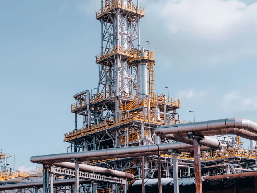 Oil refinery process towers
