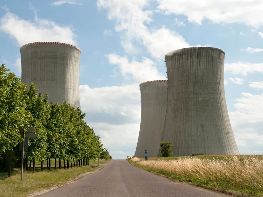 Cooling towers of a power station